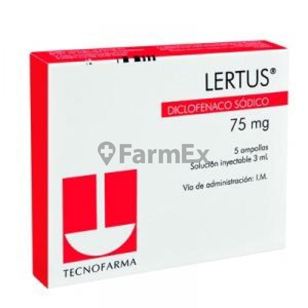 Lertus 75 mg / 3 mL x 5 Ampollas Farmex-MiaHealth-Persistente